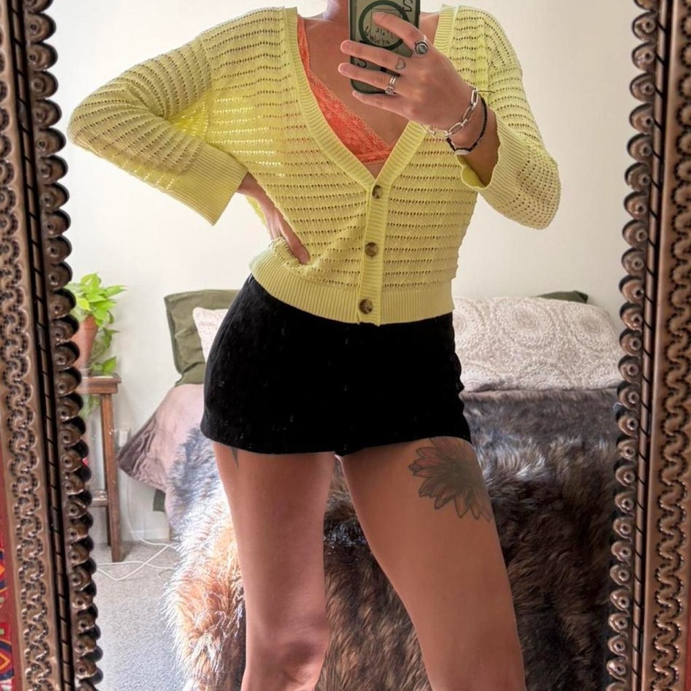 Yellow Knit Cardigan